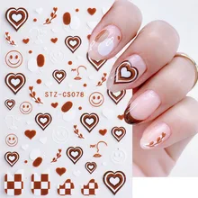 

French Pop Striped Cow Nail Stickers Nail Art Design Nail Art Decorations For Nails Tips Beauty