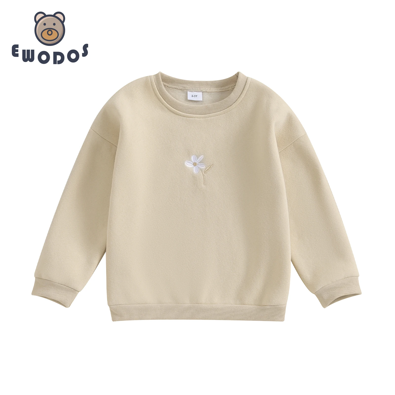 

EWODOS Toddler Kids Baby Girls Sweatshirt Top Floral Embroidery Long Sleeve Pullovers Autumn Tops Baby Cute Fall Top Clothes