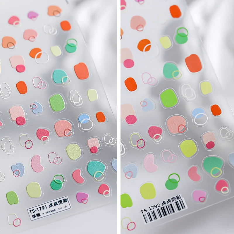 

[Meow.Sensei] Three-Dimensional Ins Nail Stickers Thin Transparent Adhesive Nail Sticker Nail TS-1791 Dots Screen Color