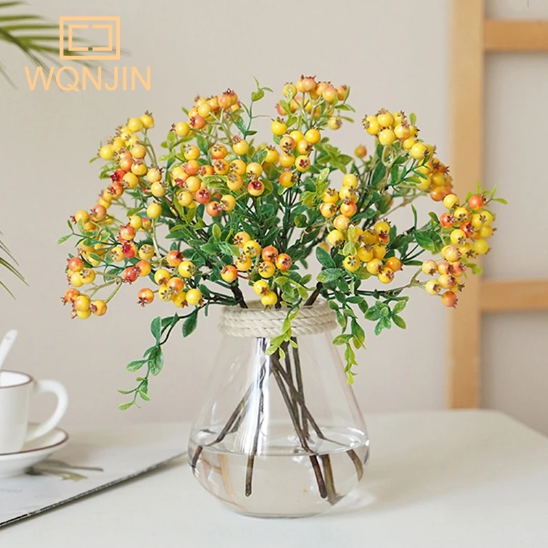 Artificial Flower Fruit Berries Fake Plants Decoration Christmas Berries Foam Flowers Wedding Home Table Decorative artificial plants artificial flowers artificial fruits and vegetables artificial holly berries