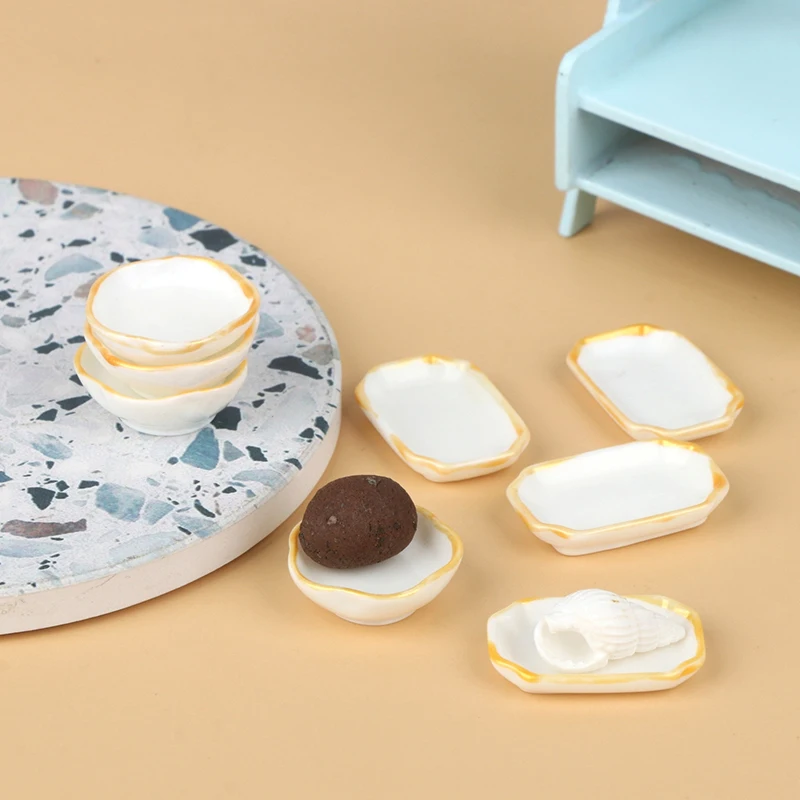 

4 шт., поднос для кукольного домика, 1:12