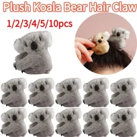 Plush Koala Bear Hair Claw Cute Hair Clips Hairpins Cute Animal Hair Clip for Girls Headwear Koala Barrettes Kawaii Headwear
