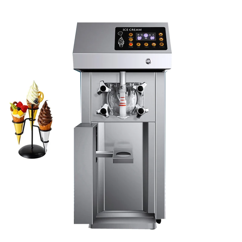 

Commercial Soft Ice Cream Machine Desktop Ice Cream Maker Automatic Sweet Cone Vending Machine 1250W