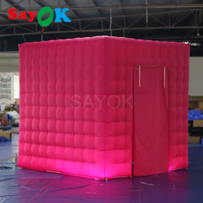 2.5mH Customized Inflatable Pink Photo Booth Portable Inflatable Photo Booth Enclosure Tent for Wedding Party Show Events