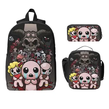 3Pcs The Binding Of Isaac Theme School bags Set for Kids Pencil Boxes Backpack Sets with Lunch Box For School Students Daypack 1