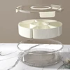 1 Pc 5-Compartment Food Storage Dried Fruit Snack Plate ,rotatable storage container, snack and vegetable tray with lid and hand 6