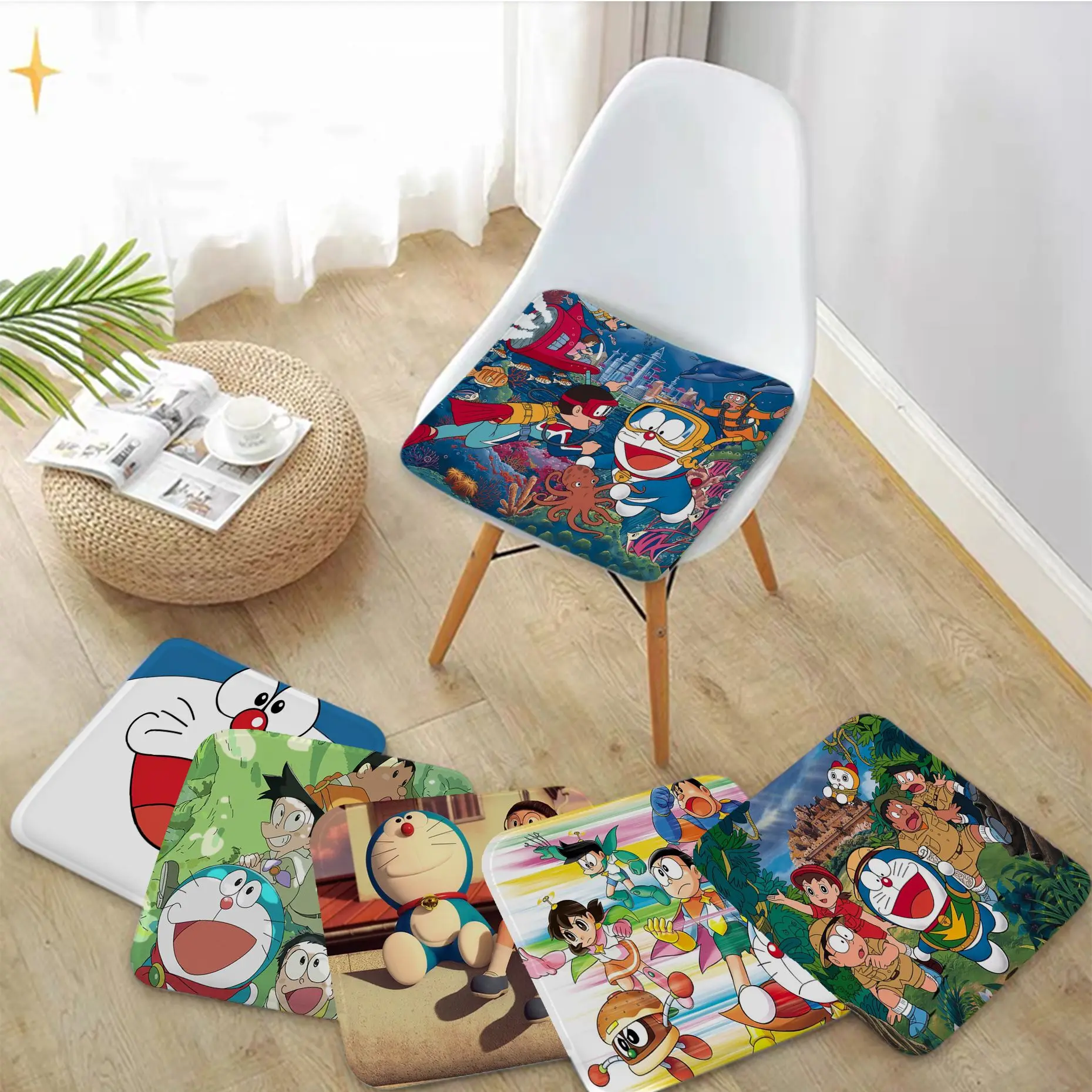 

Cute Cartoon D-DoraemonS Cushion Mat Creative Fabric Cushion Non-slip Living Room Sofa Decor Students Stool Tatami Mat Pad