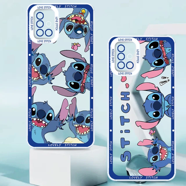 Disney Lilo & Stitch Cartoon Transparent Phone Case For Samsung A53 A52 A71  A51 A33 A2 A22 A21S A73 A72 A13 A12 5G Angel Eyes