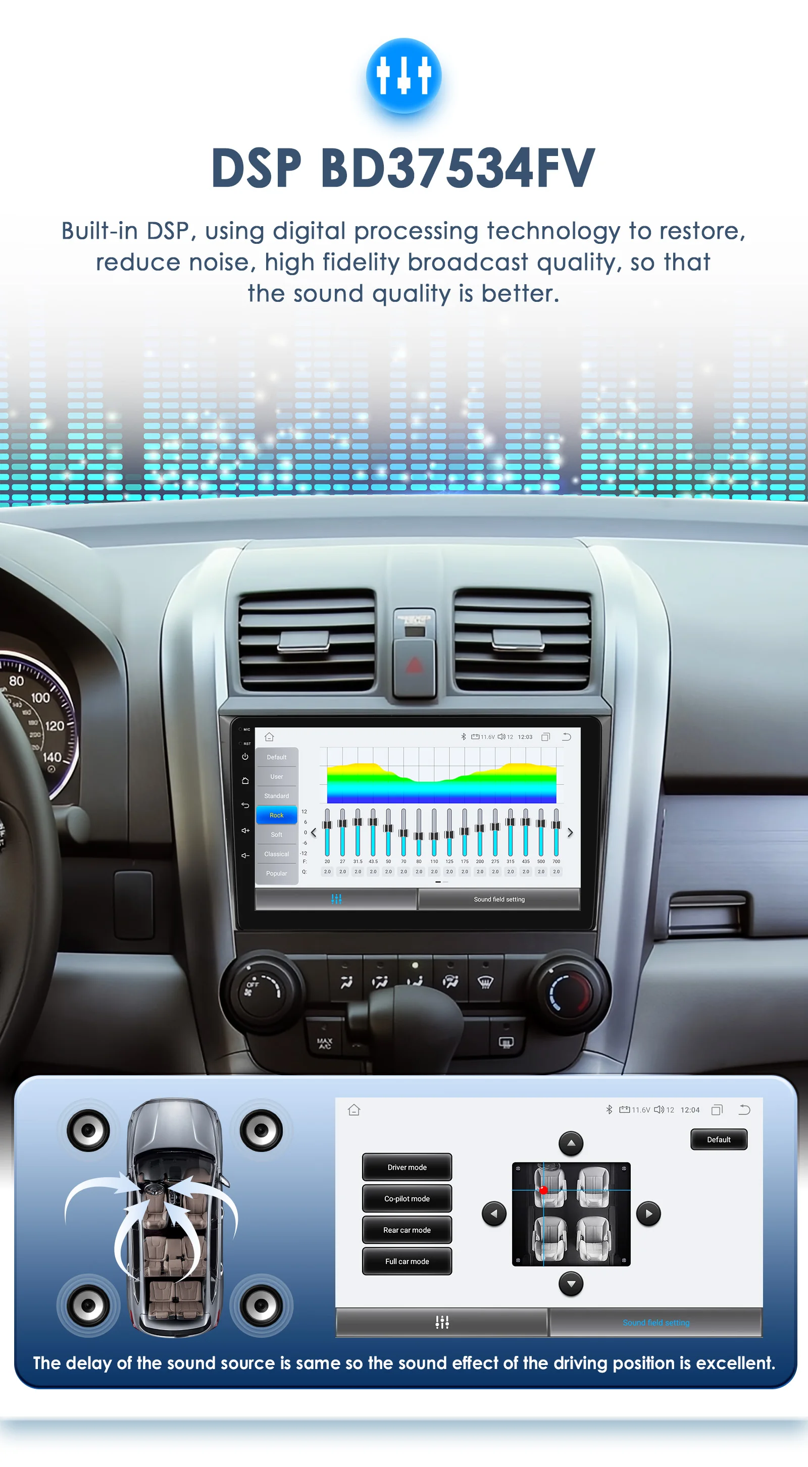 Hizpo Autoradio für Honda CR-V 3 RE CRV 2007–2011, GPS-Auto, intelligente Systeme, intelligentes Autoradio, CarPlay, Android Auto, 9 Zoll, 8 Kerne – Detail 10