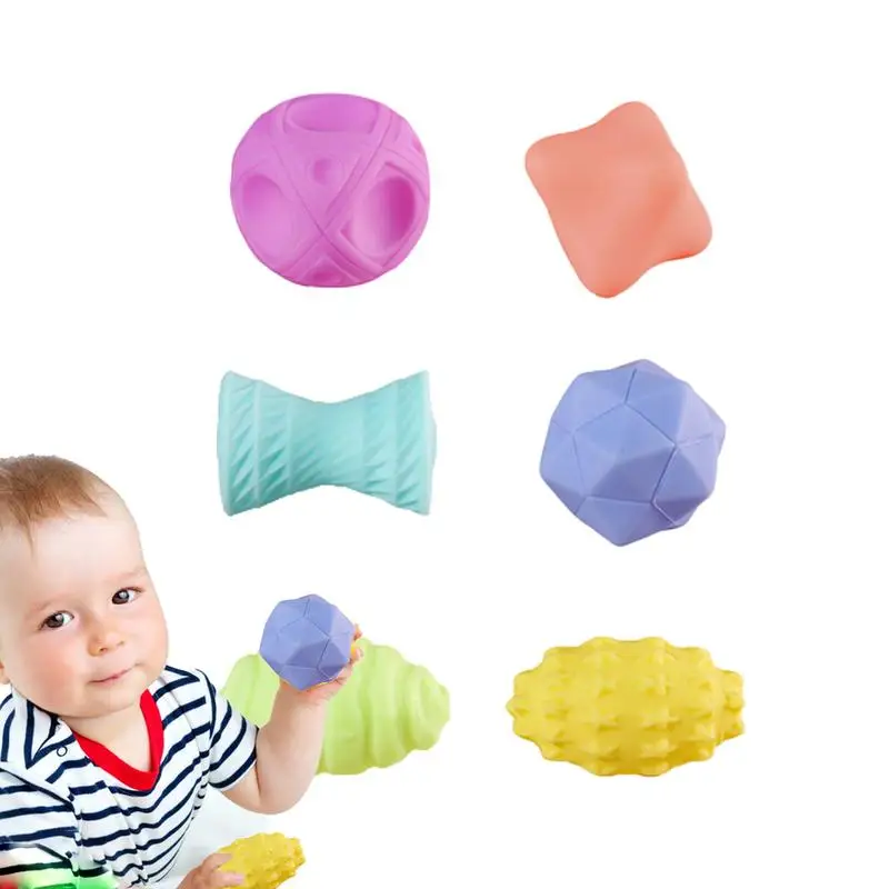 

Textured Soft Balls 6PCS/Set Textured Multi Ball Set Toy For Sensory Exploration Massage Soft & Textured Balls Set For Kids 6 To