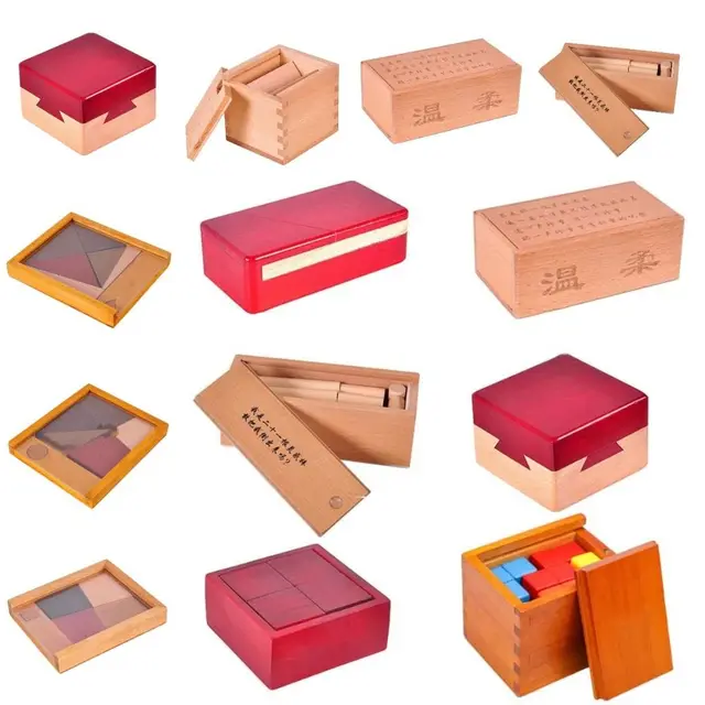 Unlock Wooden Brain Teaser Puzzle Opening Puzzle Box Luban Lock IQ Puzzle Mind Brain Teaser 3D Wooden 3D Wooden Puzzles 6