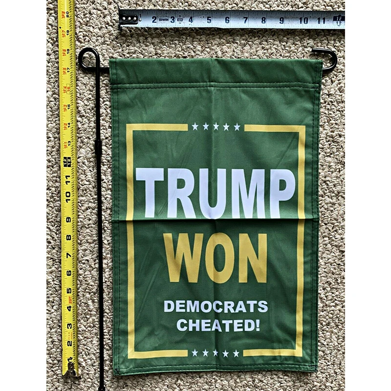 

Садовый флаг Дональда Трампа, бесплатная доставка, Трамп выиграл, зеленые дезабьюты дем, обманутый Американский Знак 12x18 дюймов yhx0221