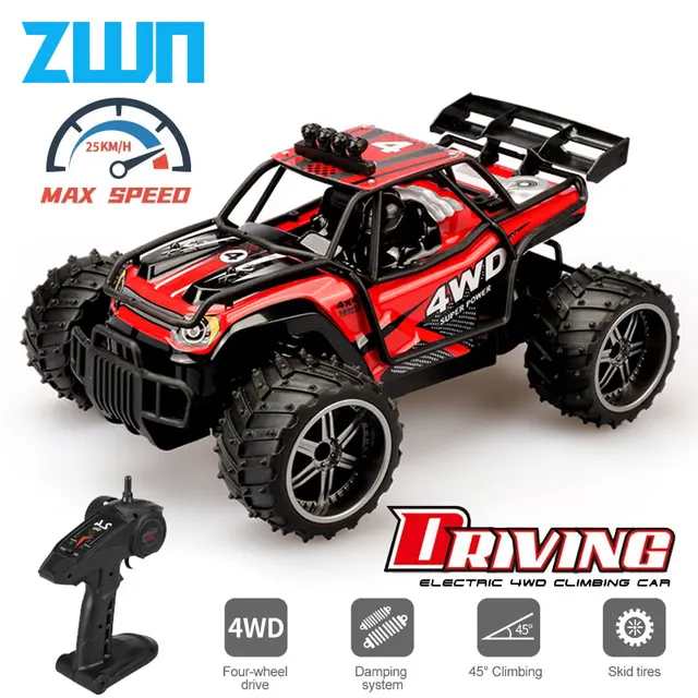 ZWN 1:16 / 1:32 4WD RC Car With LED Lights 2.4G Radio Remote Control Car Drift Off-Road Driftmonster Trucks Toys for Boys 1