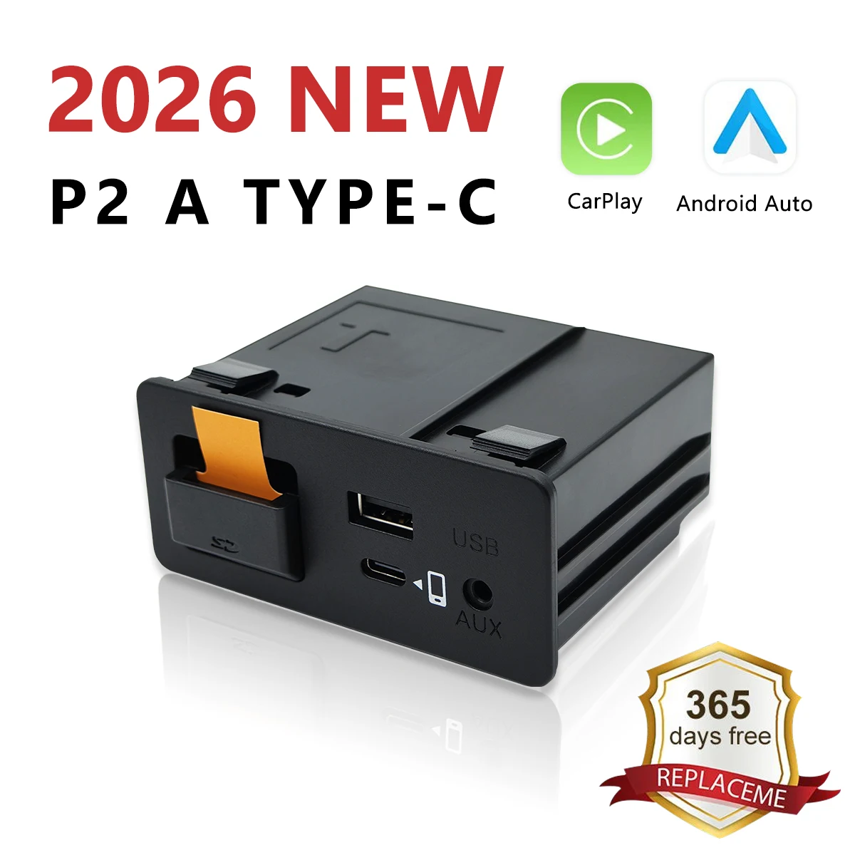 2026年新型P2A Type-C充電式有線CarPlay Android Auto Ai Box OEM接続