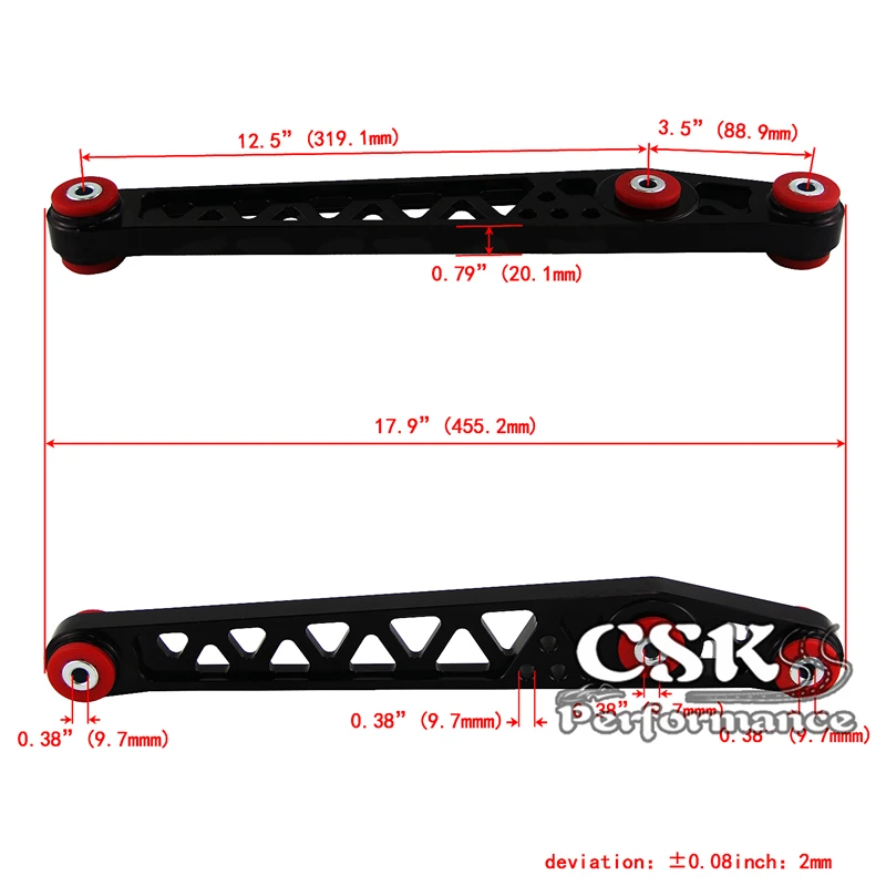 Rear Lower Control Arm +Subframe Brace For 1996-2000 Honda Civic EK EJ