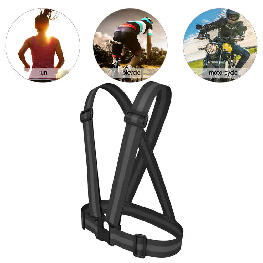 Reflective Safety Vest Reflective Straps Safety Vest High Visibility Outdoor Reflective Belt Reflective Running Vest for Night Running Jogging Walking Cycling