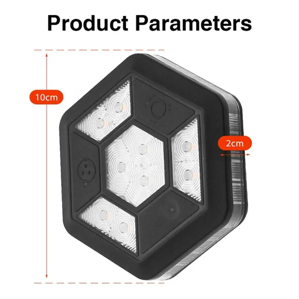 Rechargeable Yellow White LED Magnetic Warning Light for Car Safety