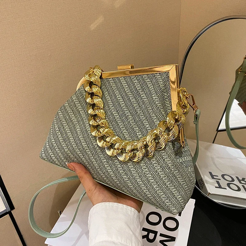 

Unique Design PU Hobos New Style Shoulder Bags 2024 Fashion High Quality Pattern Chains Crossbody Bags for Women Bolso Mujer