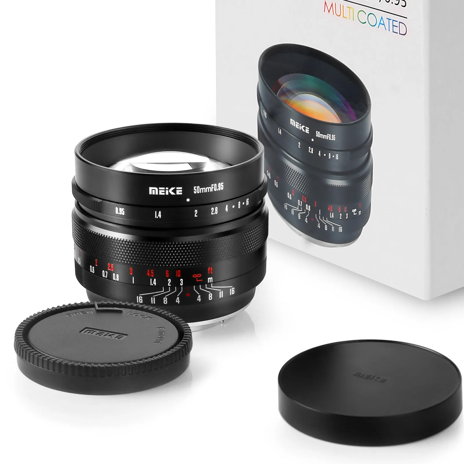Meike 50Mm F0.95 Aps-C Obiettivo Di Messa A Fuoco Manuale E/ X/M43/Obiettivo Di Montaggio Efm/ Z Compatibile Con Sony E/Fuji X/M43/Canon Rf/Nikon Z Mo