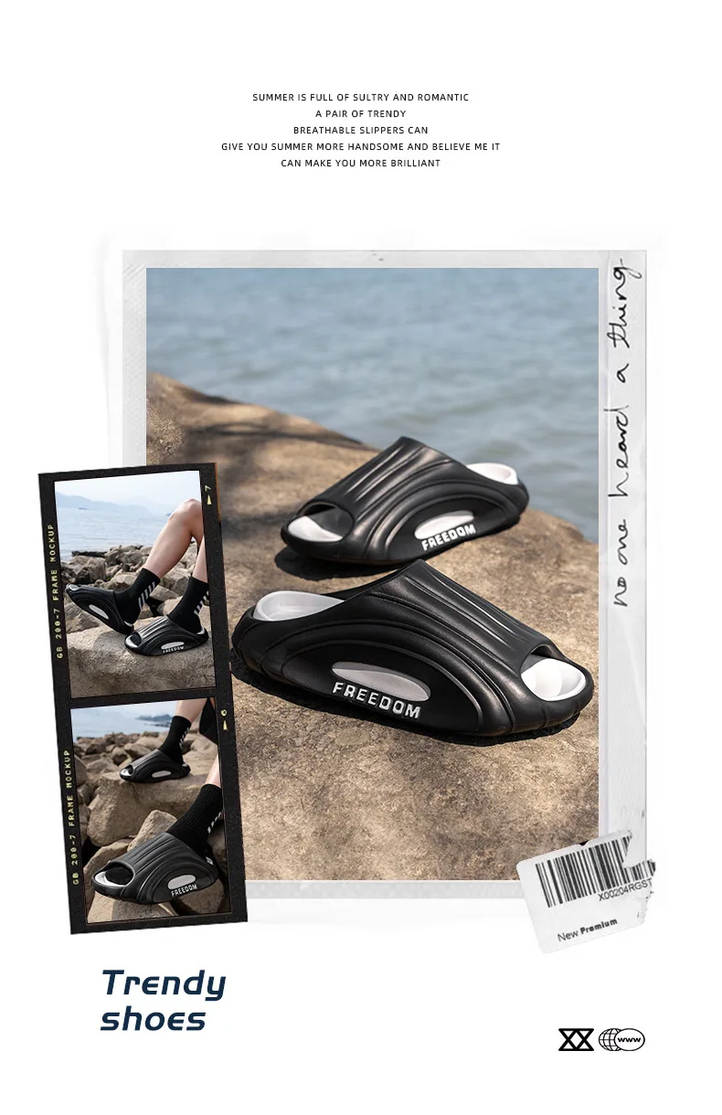 Shevalues Mode Herren Hausschuhe Freizeit Leichte Rutschen Rutschfeste Outdoor Herren Hausschuhe EVA Weiche Sohle Plattform Herren Sandalen – Detail 4