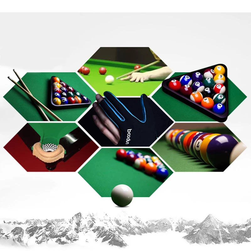 1PCS Three Fingered Billiard Gloves Pool Snooker Glove For Men Women Fits Both Left and Right Hand Billiard Accessories pool gloves,billiard accessories