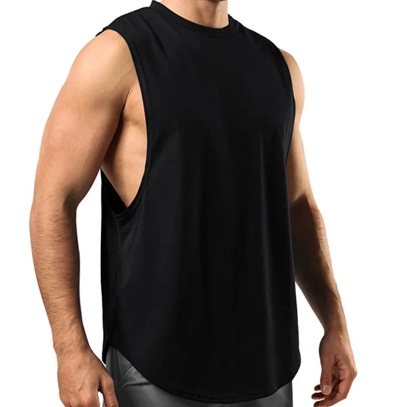 

2022 Mens Running Clothing Sports Casual Workout Tank Top Muscle Gym Vest Bodybuilding Fitness Singlets Sleeveless O-Neck Shirt