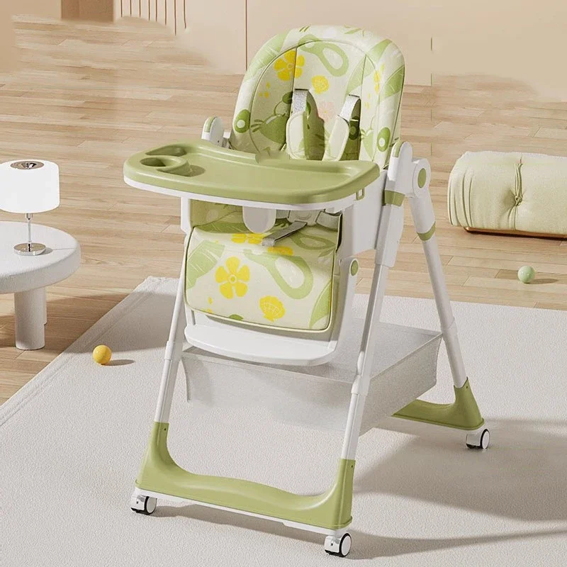 High Kitchen Backrest Chair Children's Folding Wheels Kid Feeding Chair Platform Growing Mueble Infantil Infantil Room Furniture