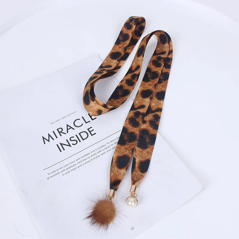 Moda leopardo impresión de tela cinturón para vestidos de pelo de conejo, nudo cuerda de cintura mujer damas ceinture femme