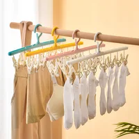 3438 Multi-function drying rack with clip drying rack student dormitory non-slip socks holder household clothes drying 2