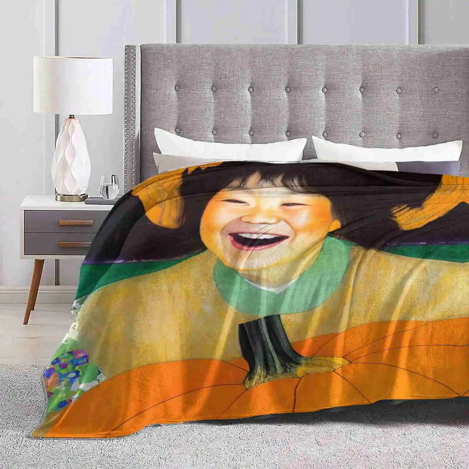 

Молодая ведьма на Хэллоуин оранжевая шляпа с оранжевой тыквой супер теплые мягкие одеяла накидка на диван/кровать/Путешествие на Хэллоуин