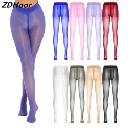 Sexy Womens Zipper Open Crotch Tights New See-through Stretchy Pantyhose Sheer Solid Color Smooth Crotchless Leggings Underwear
