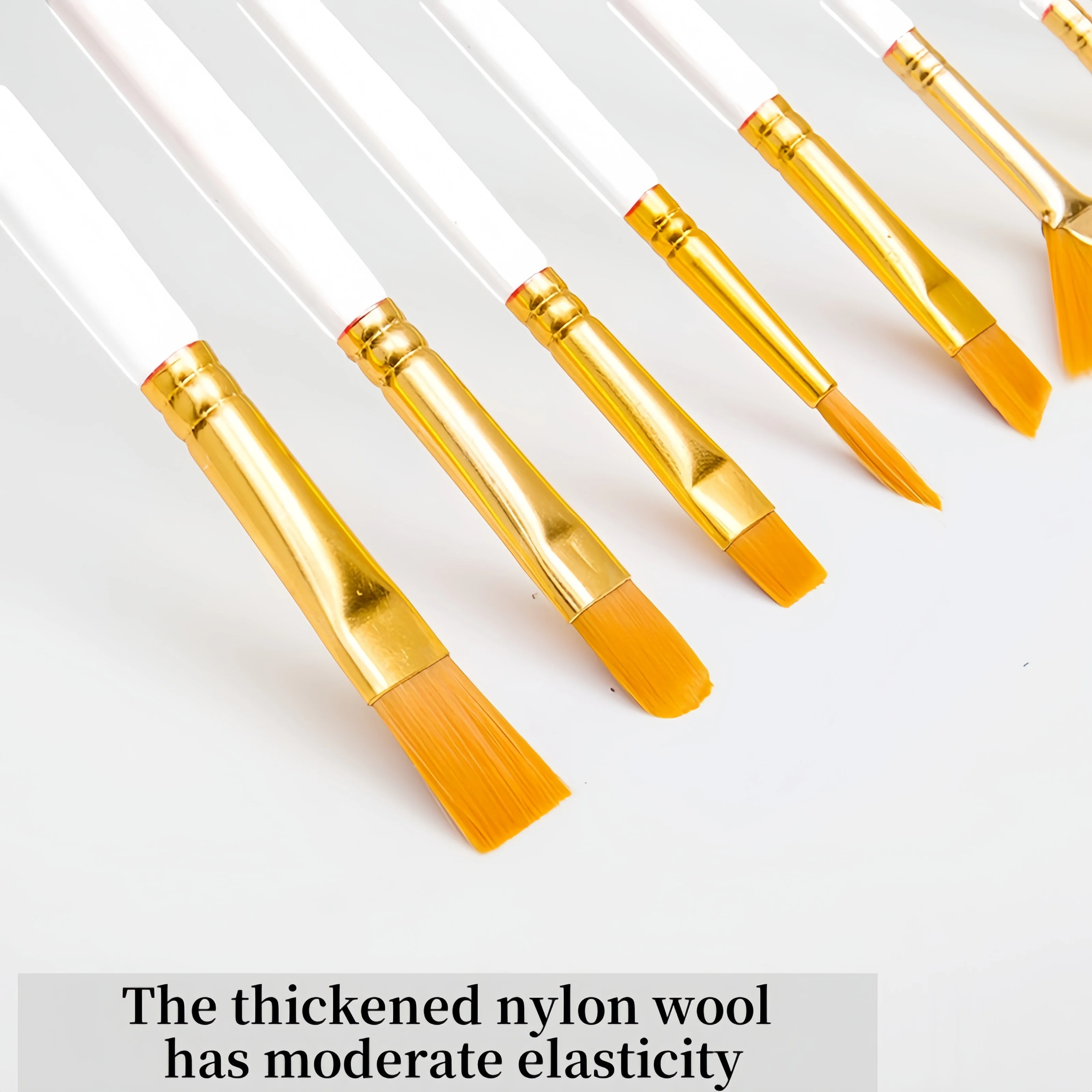 10 High-quality Nylon Brush Set of Oil Brush Plastic Rod Art Painting Watercolor Gouache Painting Pen