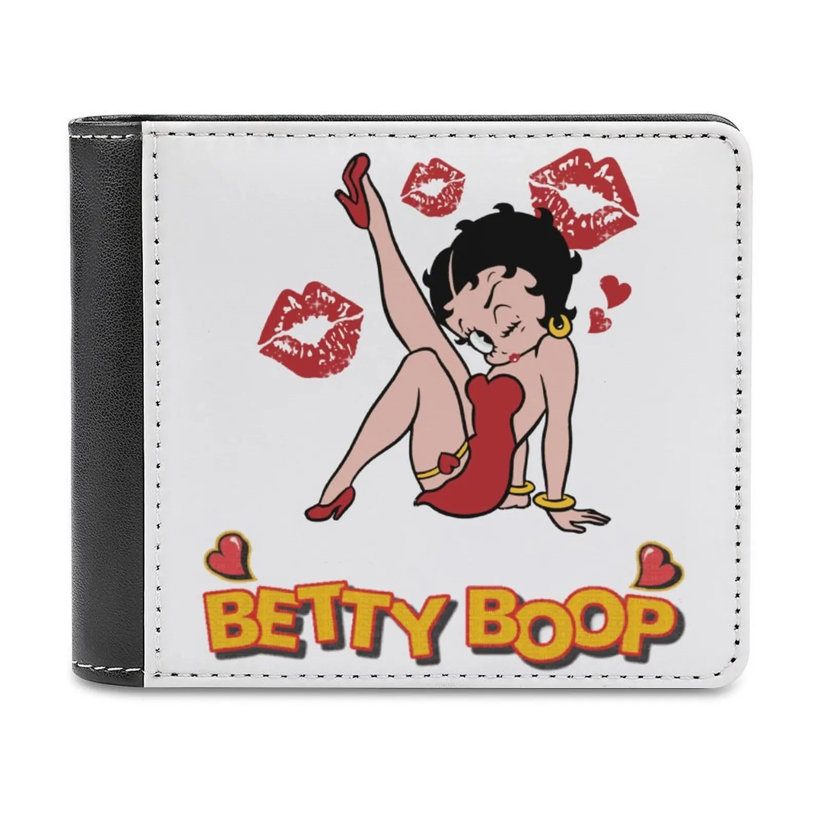 B-Boops 트렌디 B-Betty 가죽 지갑 십대 소녀 소년 맞춤형 슬림 신용 카드 홀더 소형 지갑 학교 일상 사용