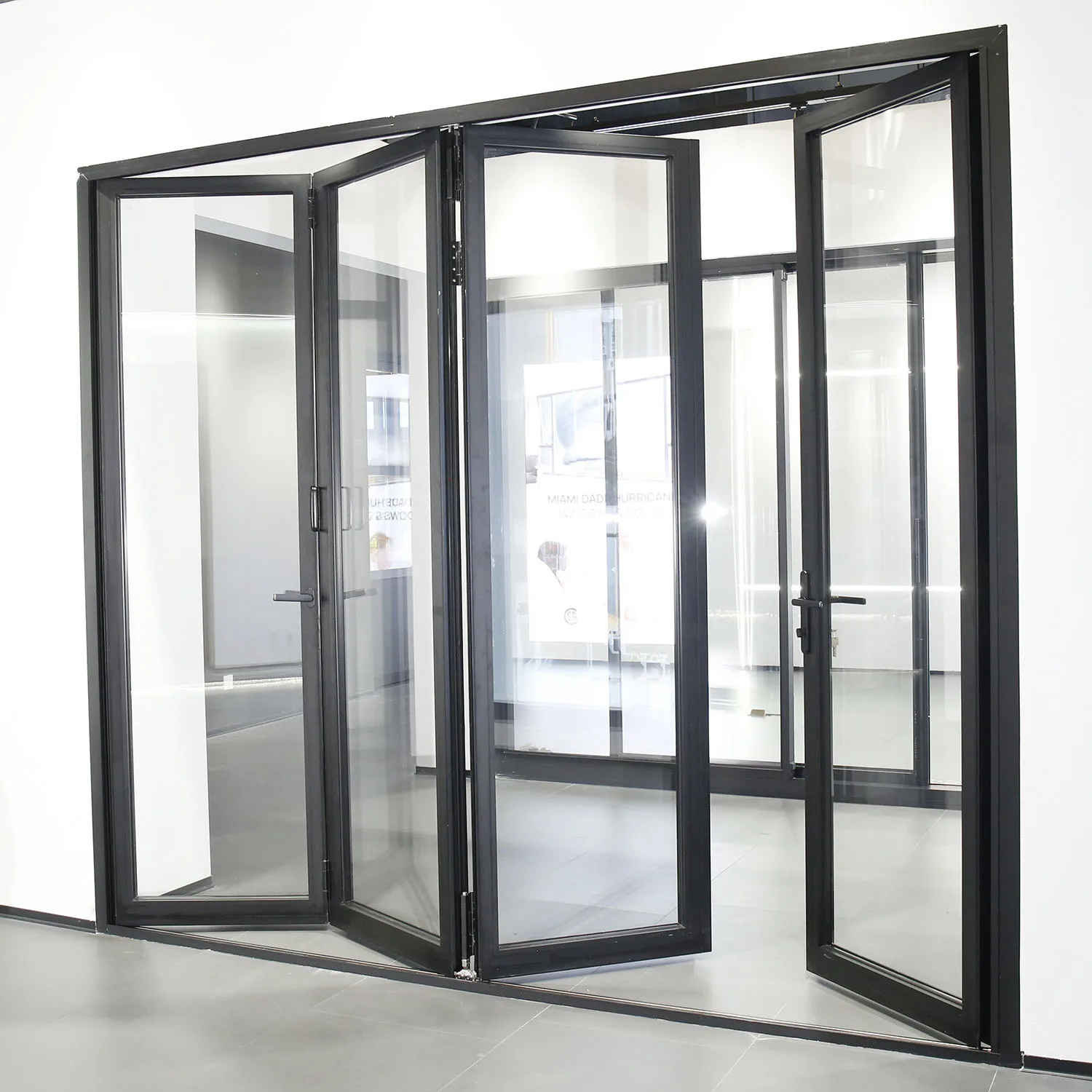 Villa Thermal Break Aluminum Glass Door Double Glazed Metal Narrow Frame Patio Bifold Door Accordion Type Folding