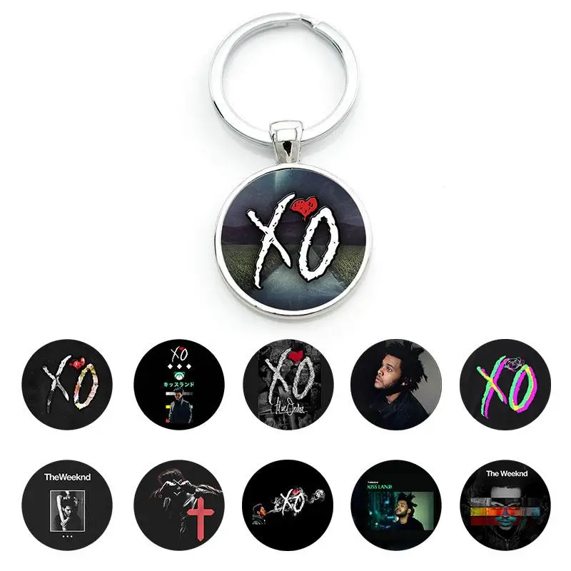 

TAFREE X.O the weeknd Keyrings High Quality X.O Keychains Round Glass Dome With Photos Jewelry FXW01