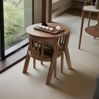 Nordic Folding Wooden Dining Table Set with Chairs – Round Space-Saving Design for Small Kitchen & Living Room - Image 4