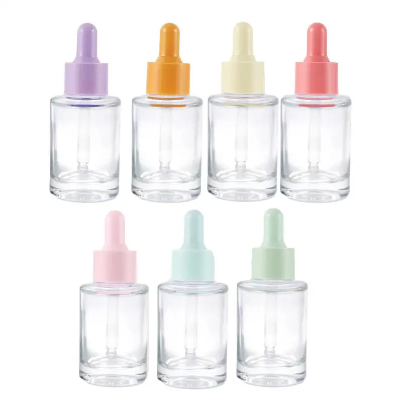 Kesell Botellas Con Cuentagotas De Vidrio De 1.0 Fl Oz, Recipientes Vacíos Para Aceites Esenciales, Almacenamiento De Cosméticos De Bricolaje (paquete De 14, Con Embudo), Color Arcoíris