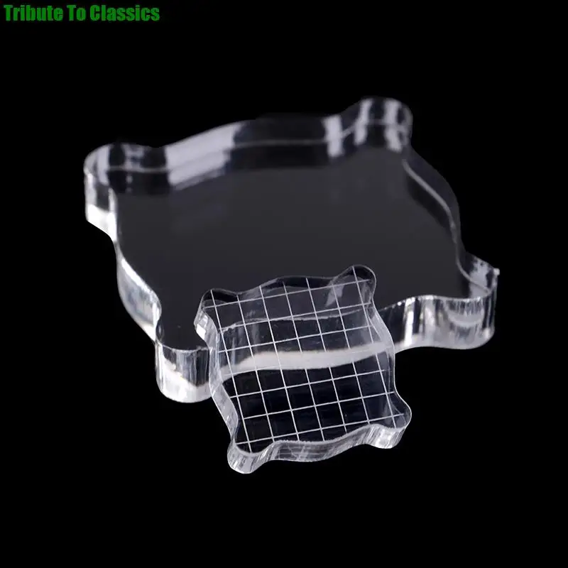 1pc Transparent Block Handle Stamping Acrylic Clear Stamping Blocks