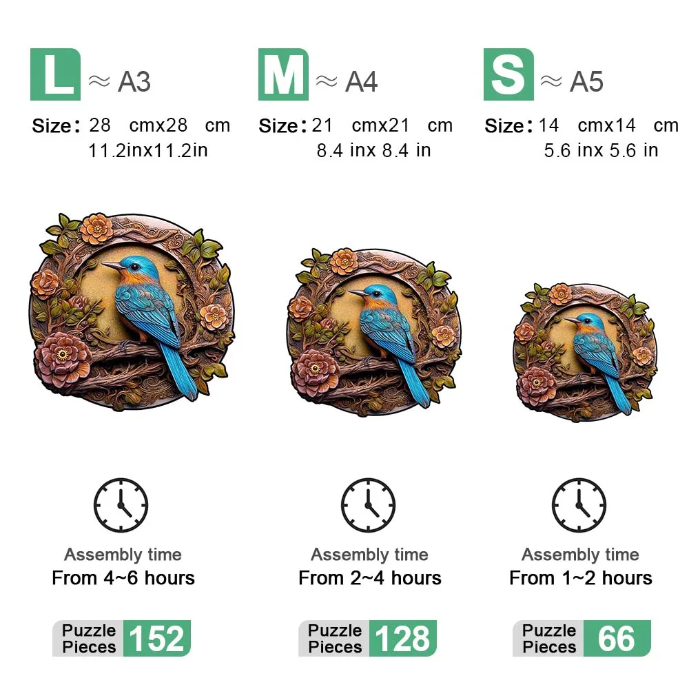 Round wooden puzzle Happy Valley bird themed personalized 3D puzzle adult gifts children's educational toys high difficulty game