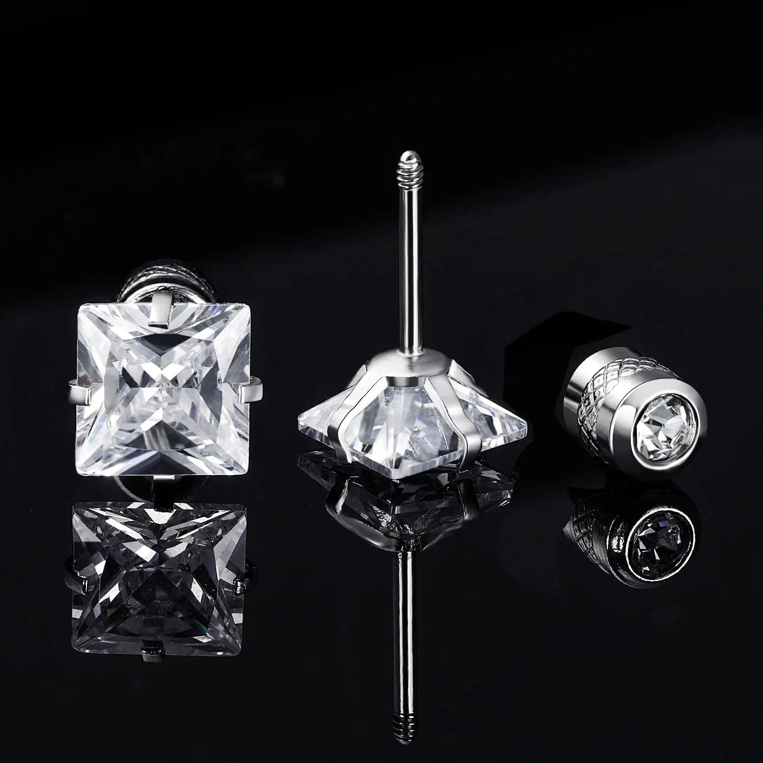 30 Pairs/60 Pack Cubic Zirconia Stud Earring 6 Sizes Round Clear Earring  Studs Set for Women and Men 3-8MM - AliExpress