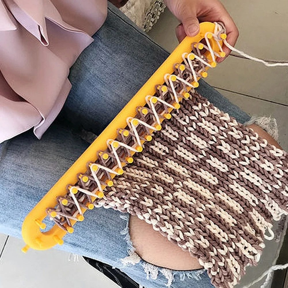 1 Set Portable Knitting Kit Creative DIY Scarf Weaving Tool Plastic Hat Knitter Accessories knitting supplies knitting material weaving tools knitting craft supplies knitting loom knitting machine knitting board knitting pattern cards