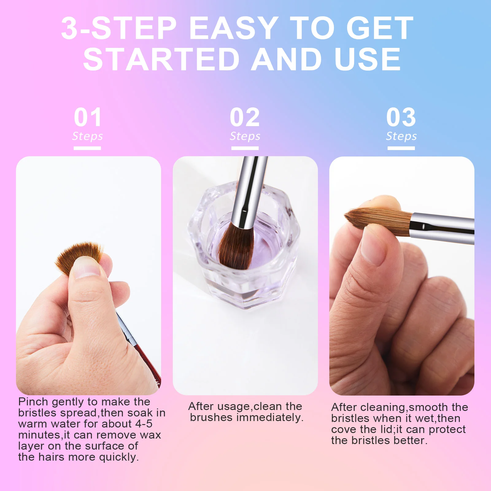 100% Kolinsky Sable Nail Acrylic Brush UV Gel Carving Pen Brush Liquid Powder Nail Drawing Nail Brush Acrylic Powder 4