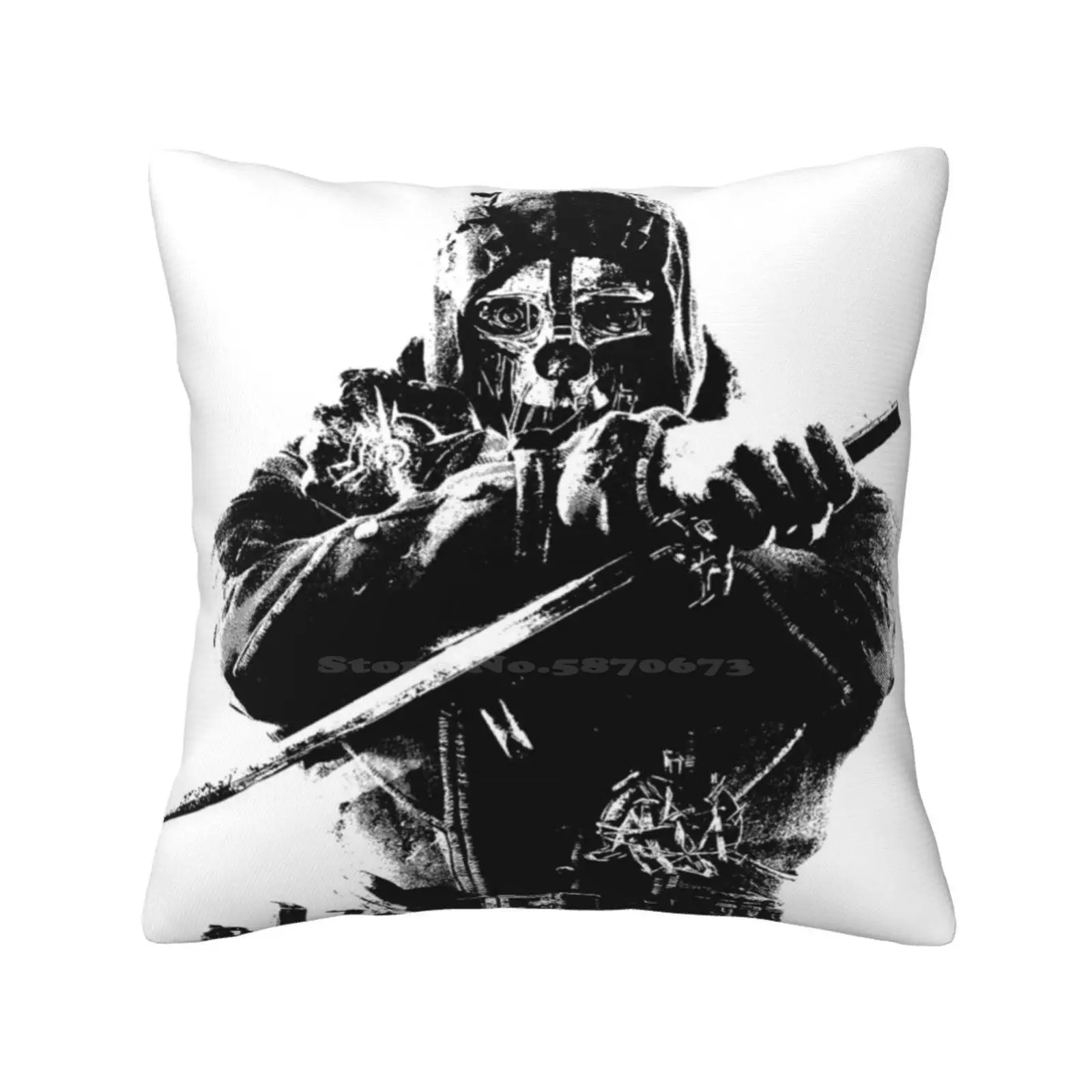 Weathered Corvo Dishoned Pillows Case Camera Da Letto Decorazione Della Casa Stagionato Corvo Dishoned 2 Bestesda Nero Bianco Due Grunge