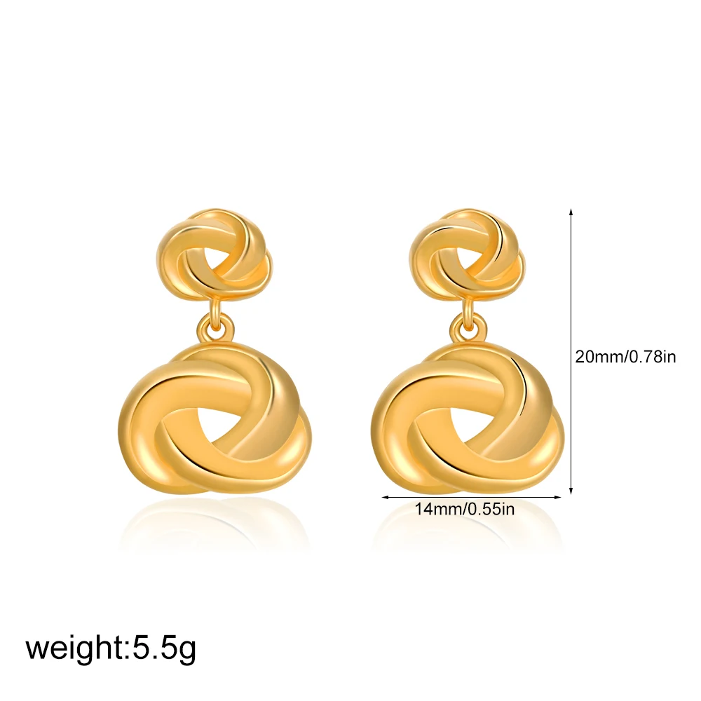 Classics Irregular Double Knot Earrings for Women Hypoallergenic Statement No Tarnish Stud Earring Creative Jewelry Wholesale