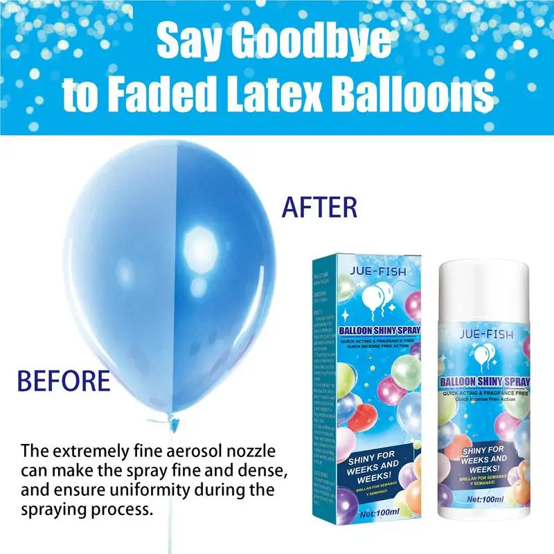 Balloon Shiny Spray Colorful High Gloss Prevent Oxidation Anti Fading Polish Birthday Party Decoration Balloon Brightener Spray