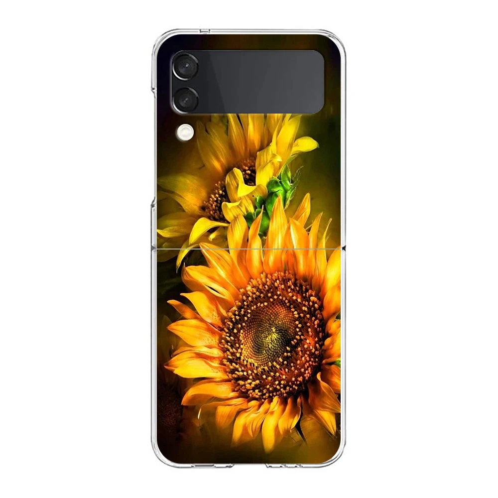 Sunflower Transparent Shockproof Hard PC Phone Case - Foldable Design