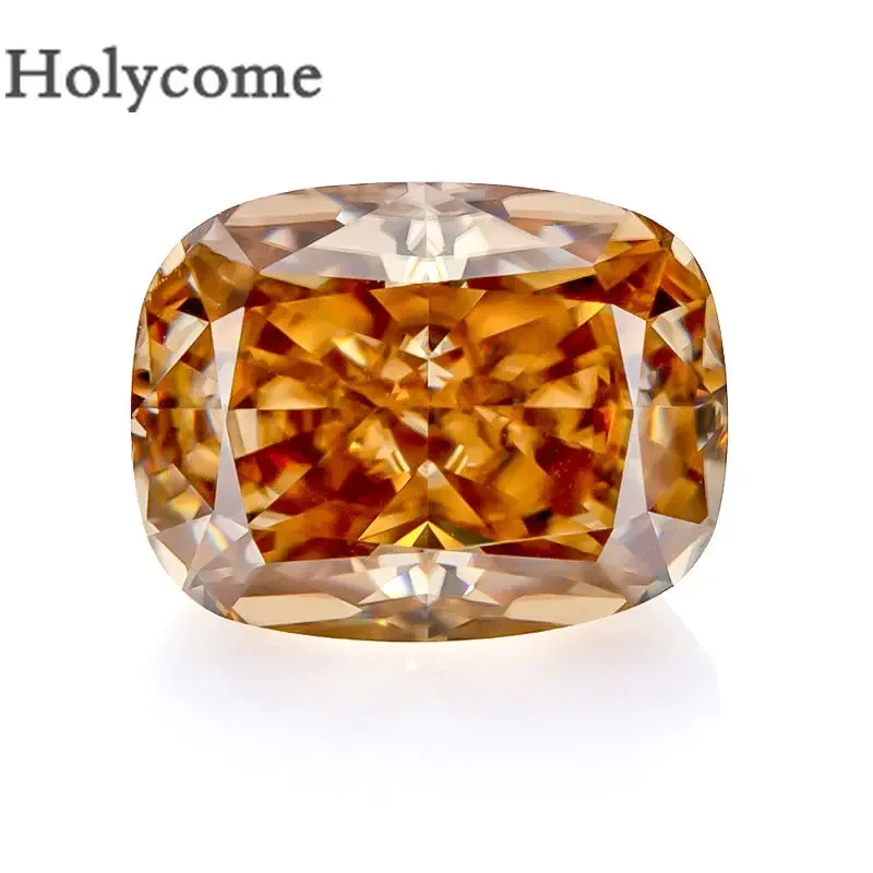 Moissanit verlängerte Kissenform VVS1 Champagnerfarbe Crushed Ice Cut lose Edelsteine Steine Perlen Schmuck GRA-Zertifikat