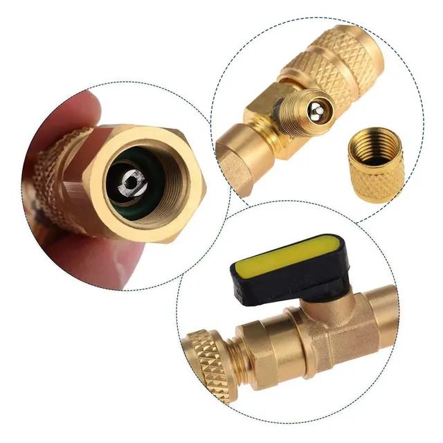 Kit di strumenti di installazione per rimozione nucleo valvola con doppia porta 1/4 e 5/16 per con sistema HVAC R22 R12 R407 R410 R404 R32 R600 4