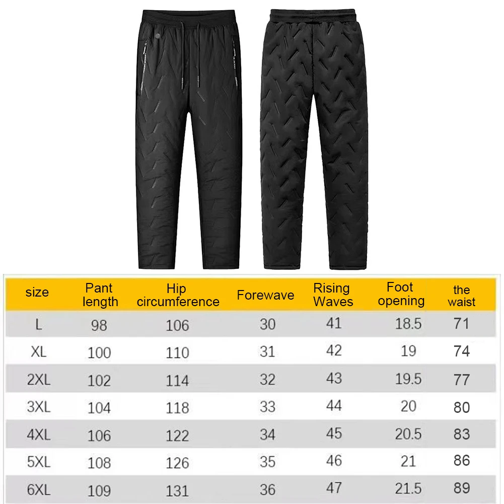 Unisex Heated Pants 10 Heating Zones Electric Thermal Trousers 3 Temperature Modes Waterproof Winter Electric Warmer Clothing Casual Pants Hiking Pants Fleece Pants