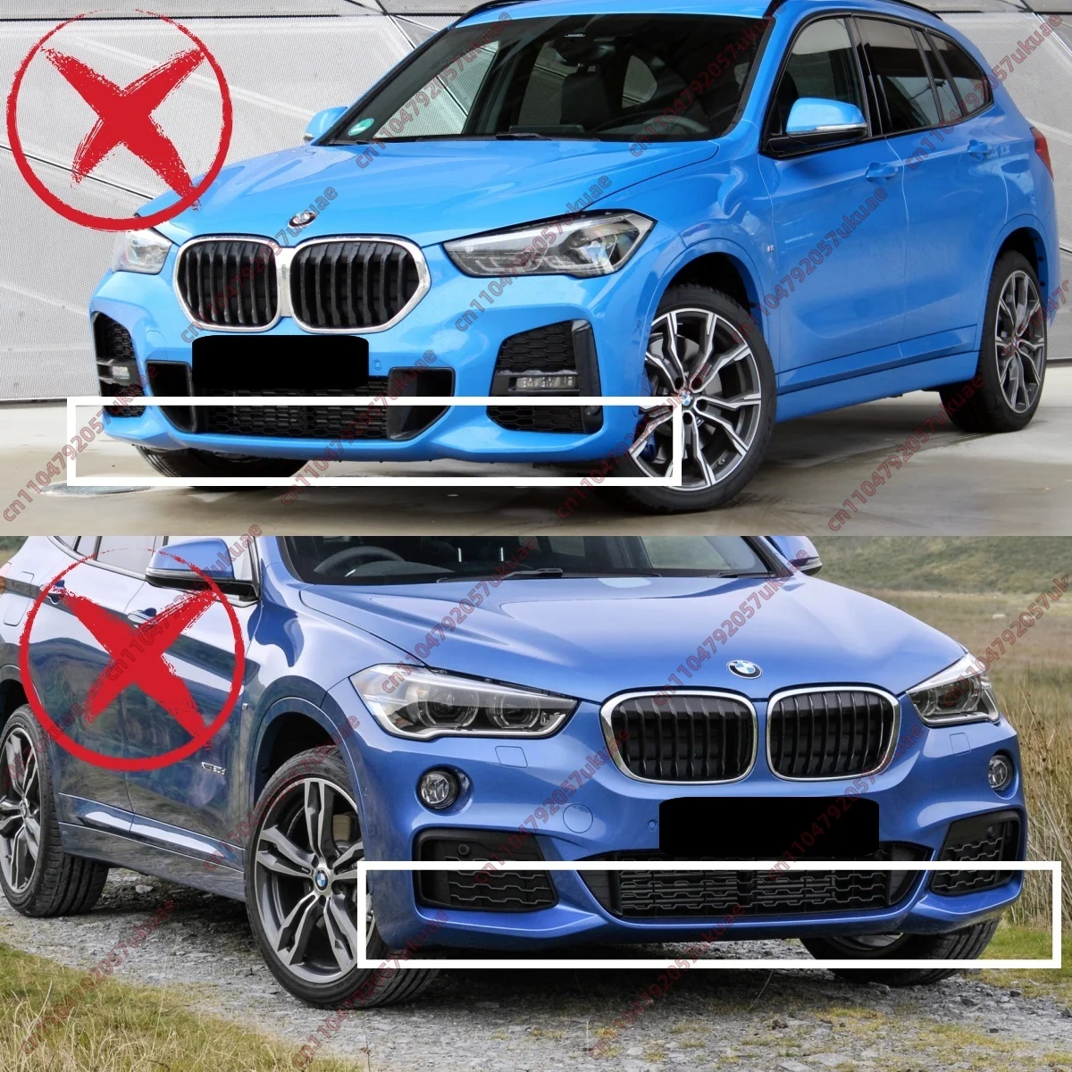 BMW X1 F48 F49 16d 18i 18d 20i 20d 25e 25i 25d 2016-2022 ABS 언더커버 바디킷 턱 트림 튜닝용 프론트 범퍼 립 스플리터